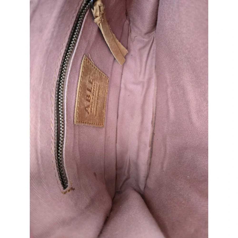 Able Crossbody Bag Leather Camel Distressed Purse Handmade‎